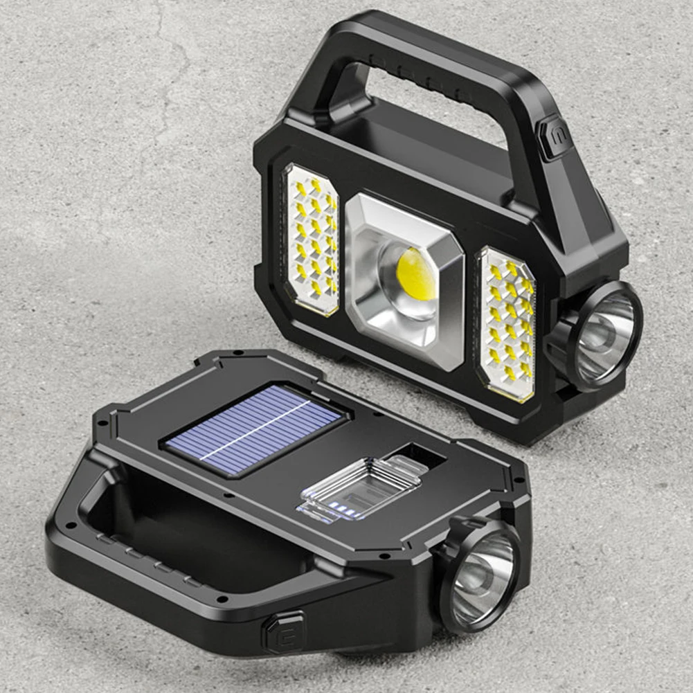 500lm Rechargeable Flashlight Waterproof 6 Gears Flashlight Portable Torch Light Solar USB Charging for Outdoor Accessories