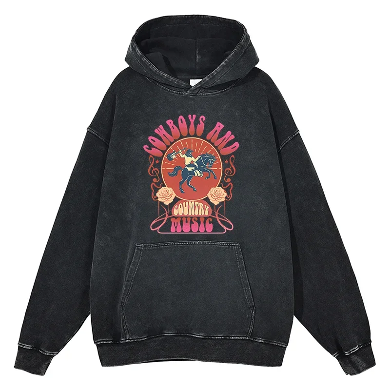 Cowboys Trucks Country Music Hoodies Classic Vintage Quality Cotton Men/Women Autumn Winter Streetwear Hip Hop Streetwear Tops