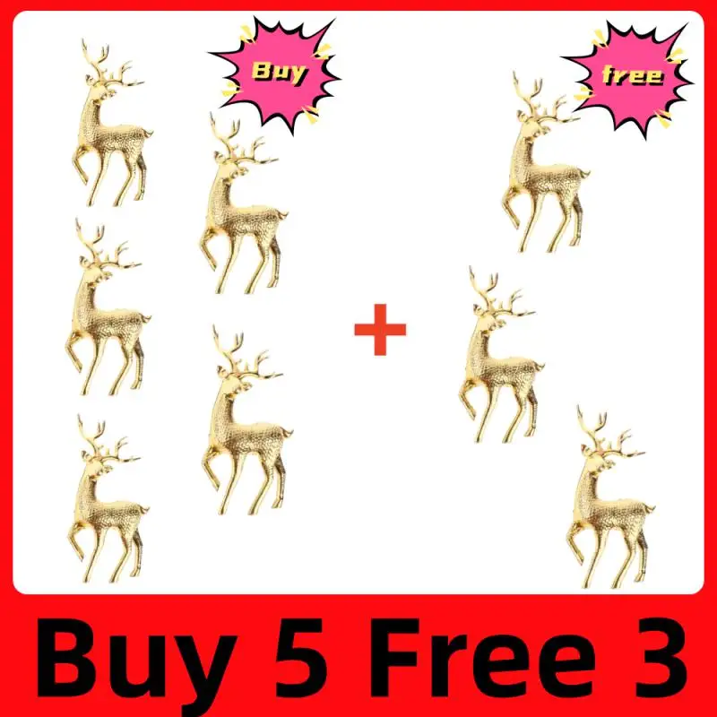 

Artificial Simulation Christmas Sika Deer Reindeer Fairy Tale Garden Props Animal Statue Home Elk Shop Display Cabinet Ornaments