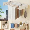 Laundry Drying Rack Upgrade,(28-INCH White),Clothes Drying Rack Wall Mounted,Drying Rack Clothing Wall Mount,Foldable 4