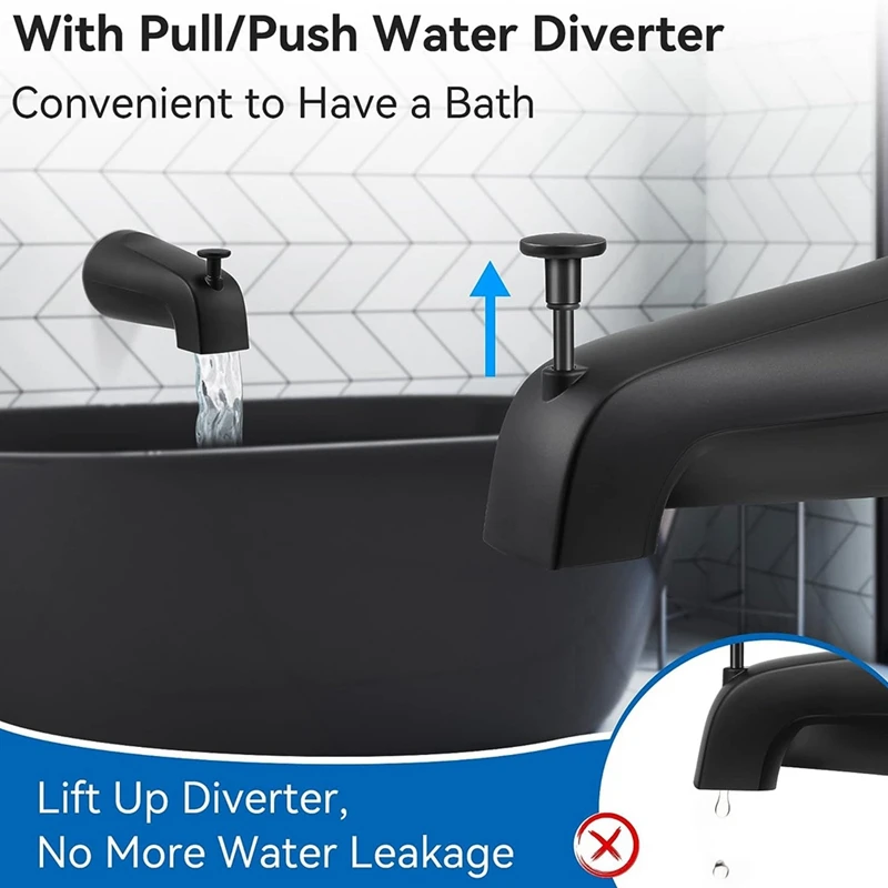 Bathroom Tub Spout For E531D-1F-62, Tub Spout With Shower Diverter 1/2Inch IPS Inside Thread Bathtub Faucet Spout 4