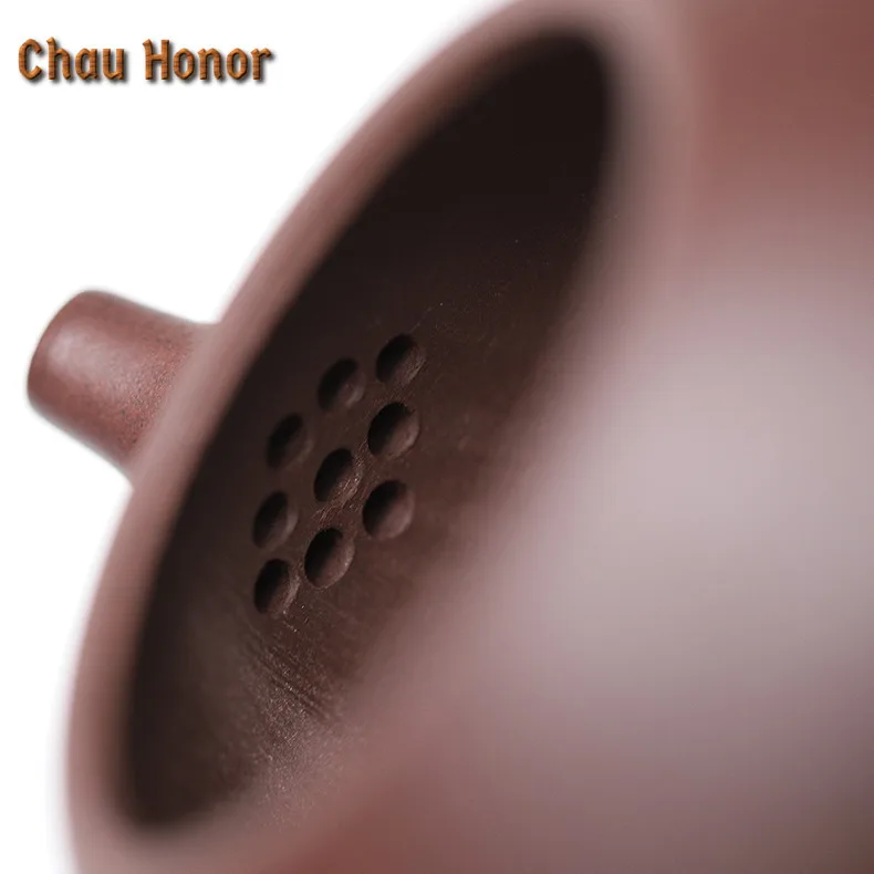 210ml Boutique Yixing Purple Clay Side Handle Teapots Handmade Stone Spoon Pot Raw Ore Mud Tea Brewing Kettle Zisha Tea Set Gift
