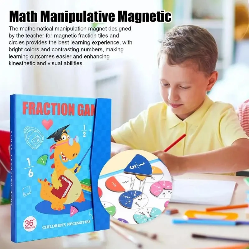 Magnetic Fraction Learning Math Toy Montessori Arithmetic Teaching Aids Wooden Book Educational Toys for Children Christmas 1Set fidget toys educational toys math toys magnetic toys learning puzzle toys teaching aids toys fraction math manipulatives fraction puzzles