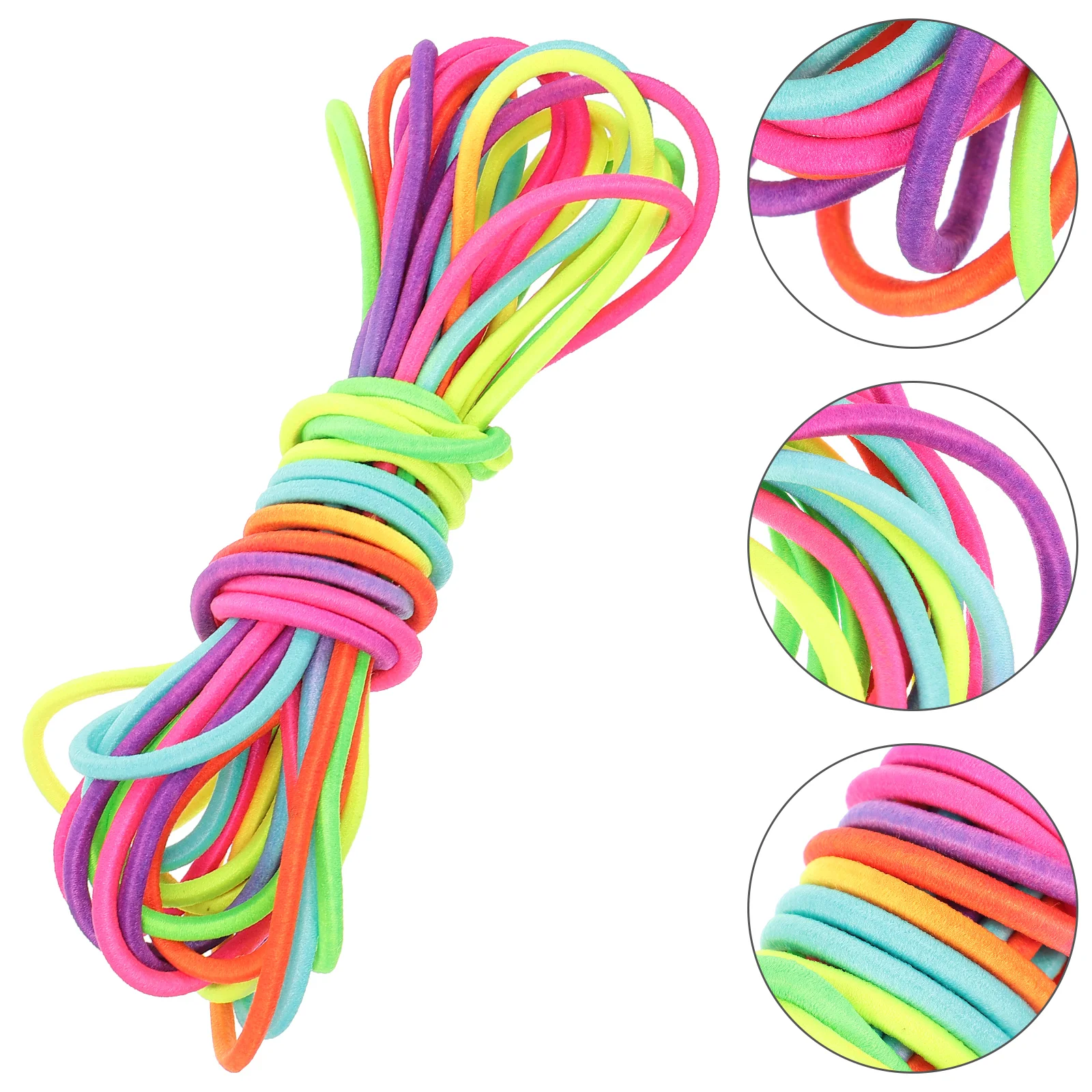 

Kids Elastic Jumping Rope Kids Rainbow Elastic Jump Rope Gymnastic Rubber Band Jumping Rope durable Kids Game Exercise Equipment