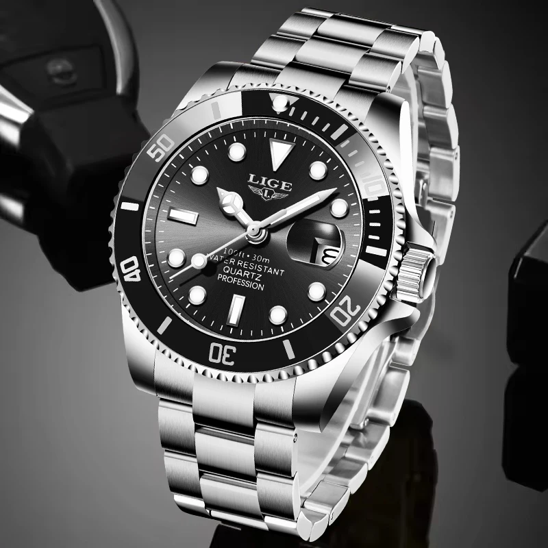 LIGE Waterproof Watch For Men Fashion Business Sports Men Watch Military Luminous Men's Quartz Wristwatches Relogios Masculino