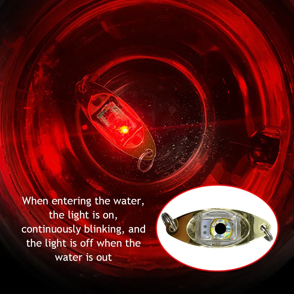 Led Underwater Fishing Lures Light Electronic Luminous Metal Spoons Flasher Fishing Bait Lure Bait Freshwater Saltwater Lures