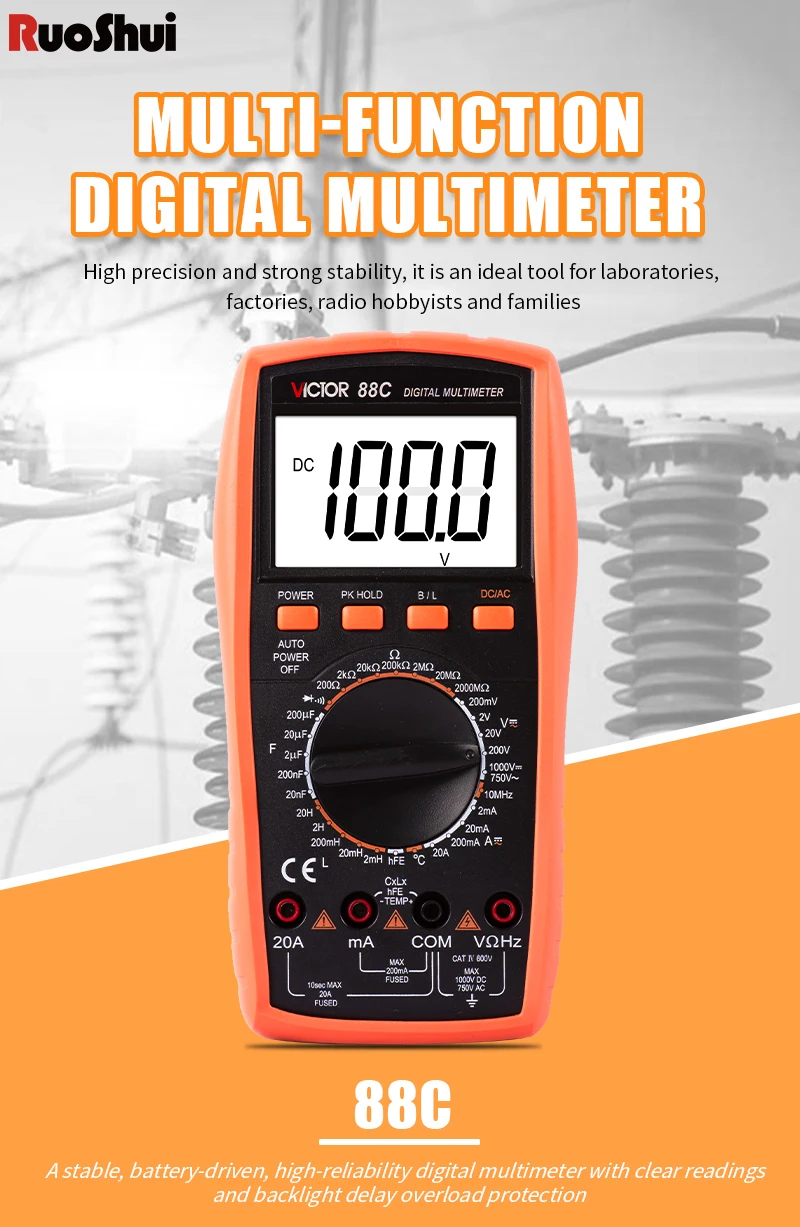 grande display lcd rms verdadeiro 1000v 20a