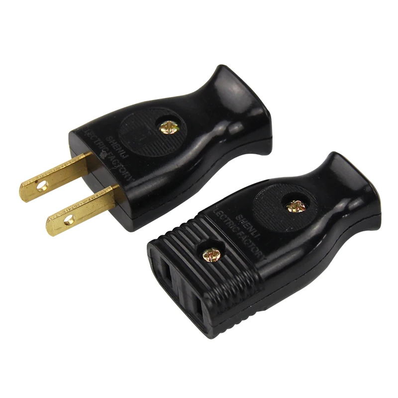 5pcs Household Power Wire Wiring Socket Plug Two Holes Two Feet 2 Pin