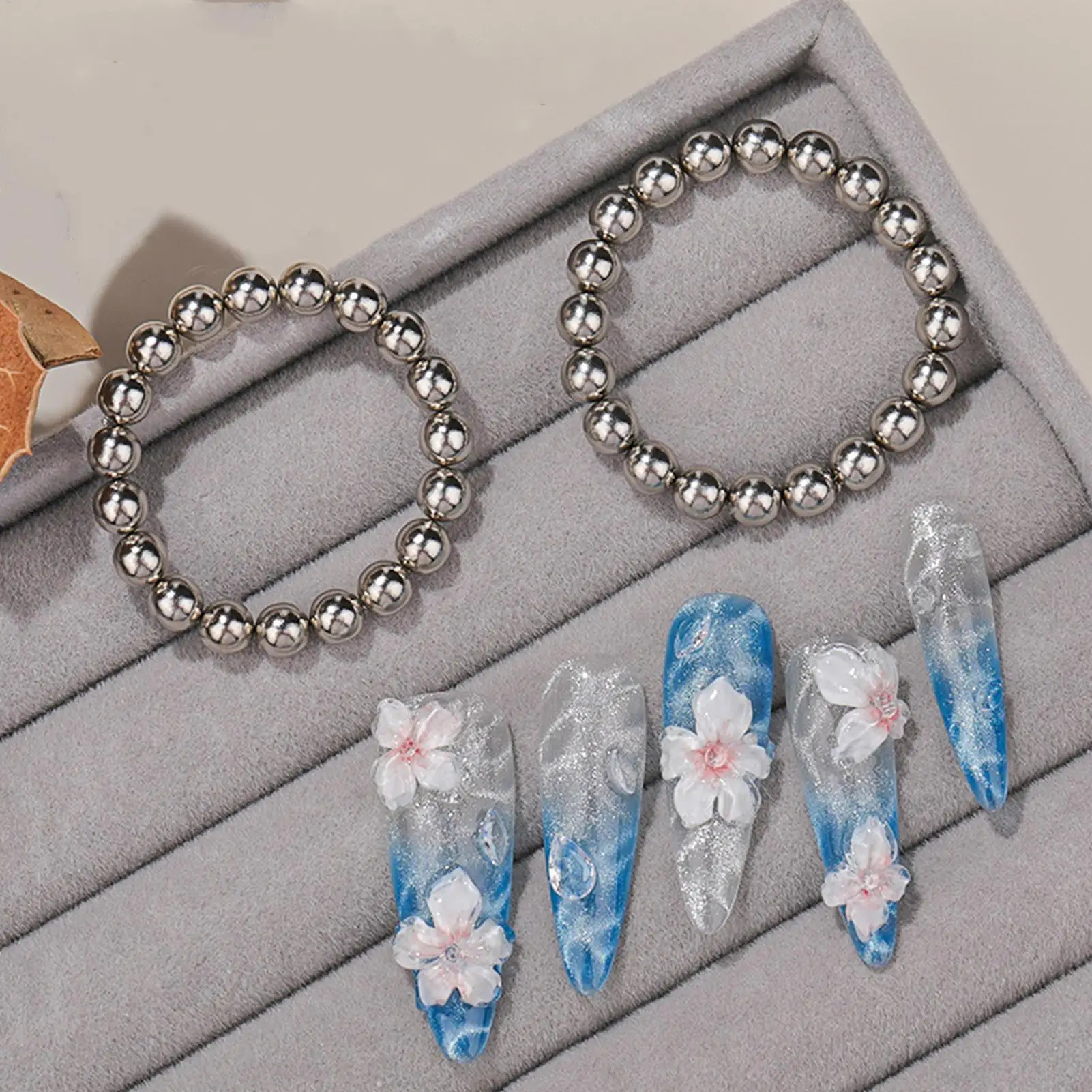 20pcs Water Ripple Cat Eyes Magnet Beads Ocean Style Magnetic Round Ball Nail Gel Polish 3D Strip Effect Manicure Art Tools