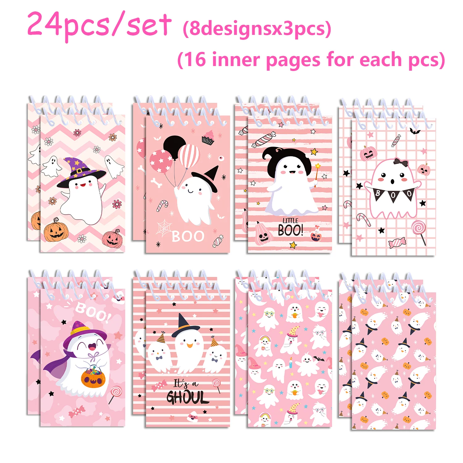 8/16/24/32 stücke Halloween Spirale Tasche Notebook Tragbare Mini Memo Pad Spule Broschüre Für Halloween Party schreibwaren Schule Tagebücher – Detail 6