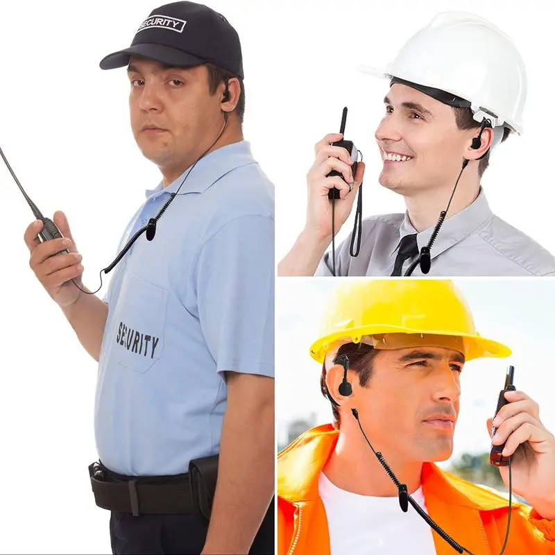 RISENKE-G Shape Surveillance Headset for Two Way Radio, Police Receive and Listen Only Earpiece, Soft Ear Hook, 3.5mm