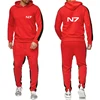 New Men N7 Mass Effect Logo Tracksuit Hoodies Casual Solid Color Thick Pullover Long Pant 2-piece Set Autumn Jogger Sports Suit 4