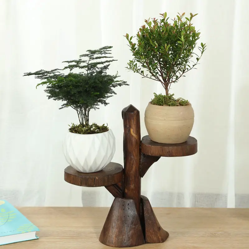 Storage Wooden Plant Shelves Outdoor Removable Organization Vase Shelves Balcony Pot Racks Floor Flowerpot Stand Garden