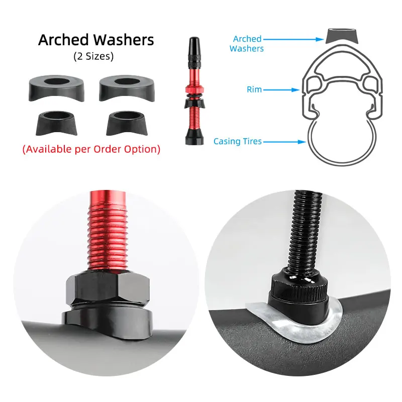 1 Pair Bicycle Tubeless Valve Bicycle Air Valve Presta Valve CNC Machined Alloy/Brass Stem MTB Road Bike No Tubes Carbon/alloy Rim Parts