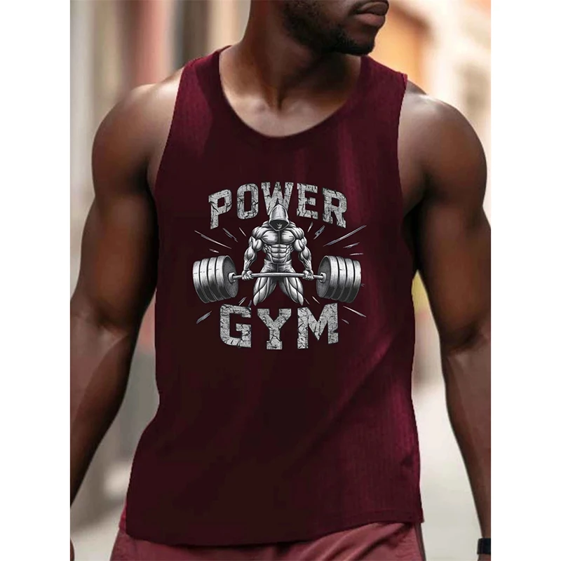 Power Gym Graphic Tank Top For Men A Must-have Vest For Fitness Enthusiasts Loose Breathable Sleeveless Shirt Street Y2k Vest 3
