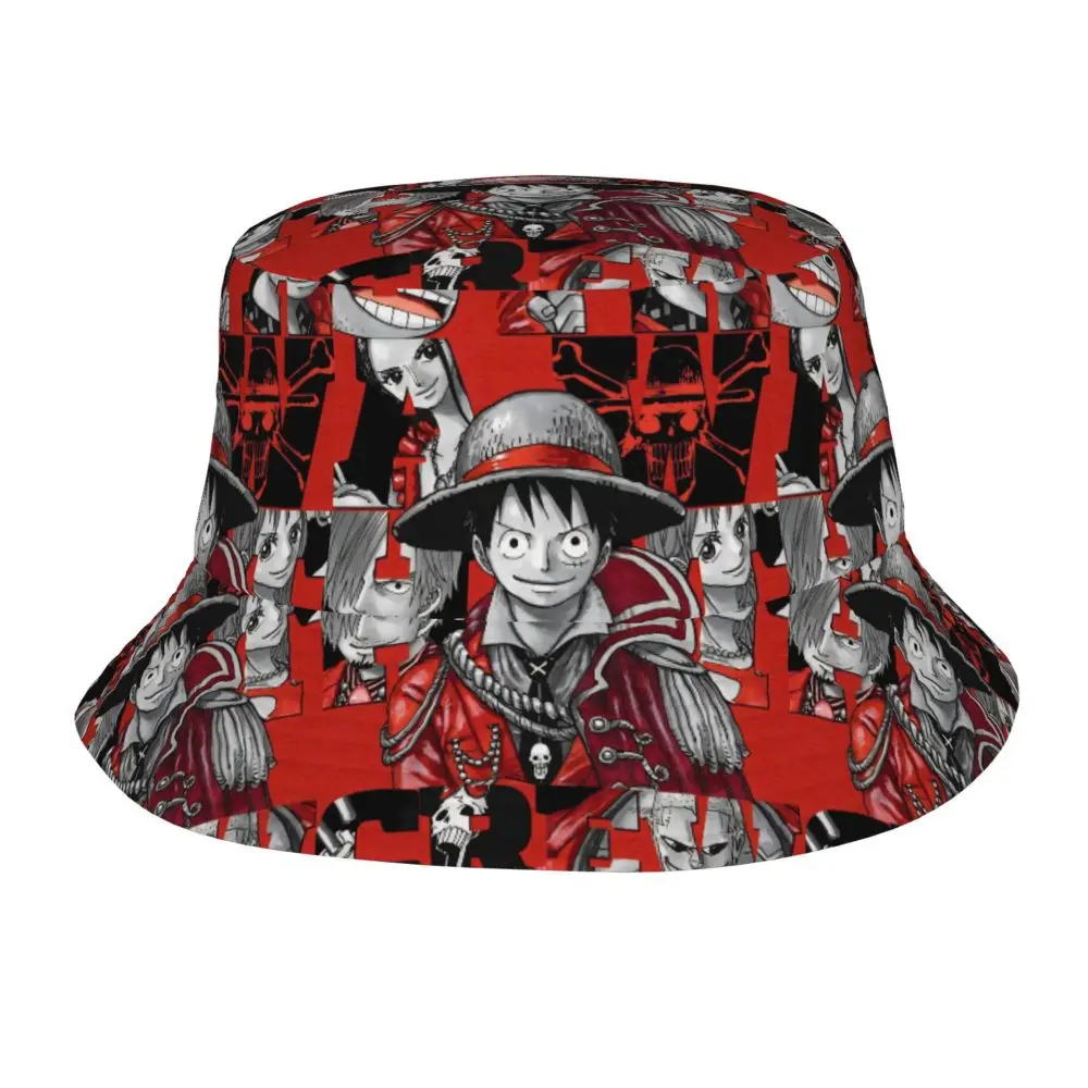 One Piece Fischerhüte für Männer und Frauen, Strandhüte Ace Luffy Sabo, Sonnenhüte, lässiger UV-Schutz für Wandern, Angeln, Bob-Hüte – Detail 7