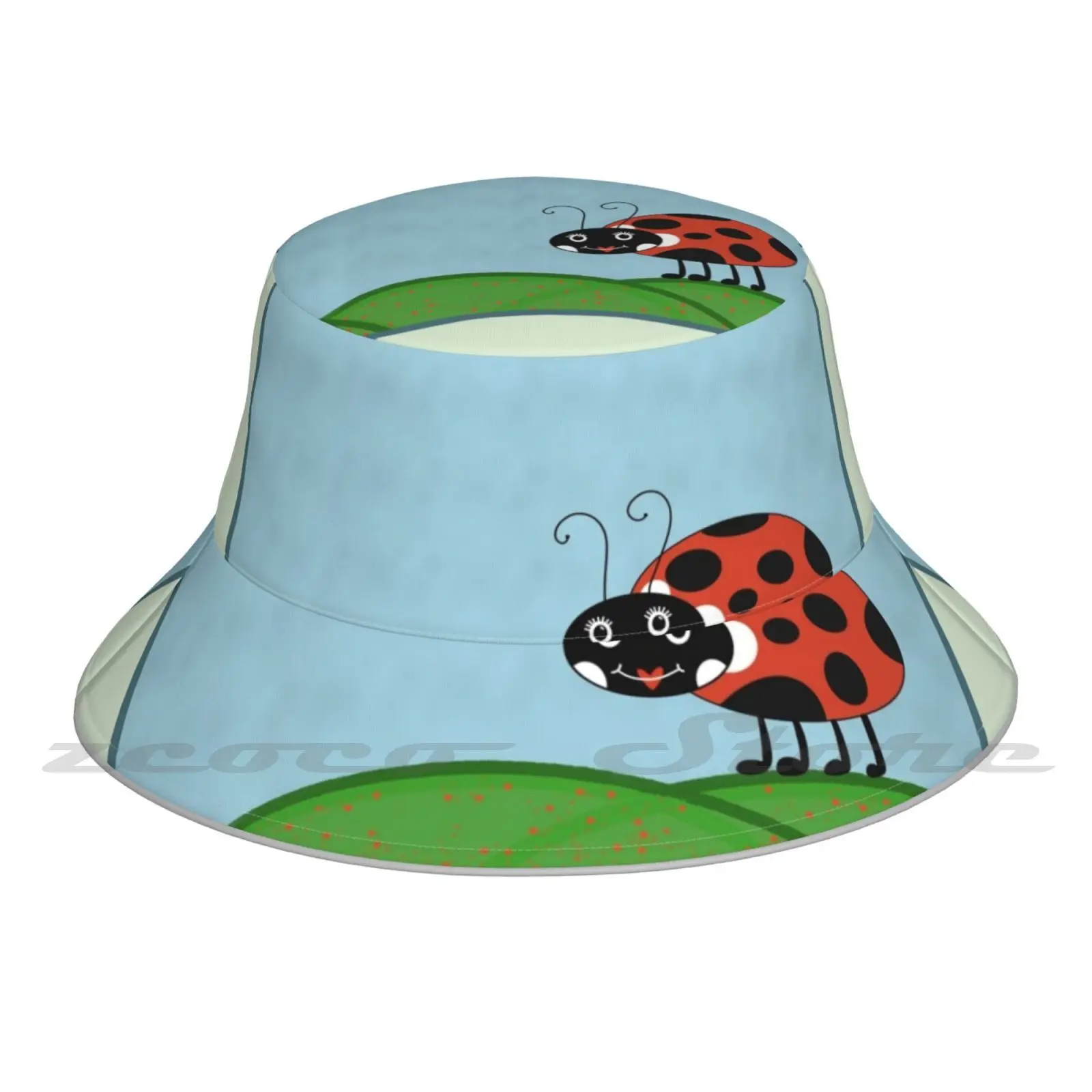 

The-" God'S Lil Cow " Bucket Hat Outdoor Sports Breathable Present Fashion Cap Cartoon Green Blue Red Black White Drawing