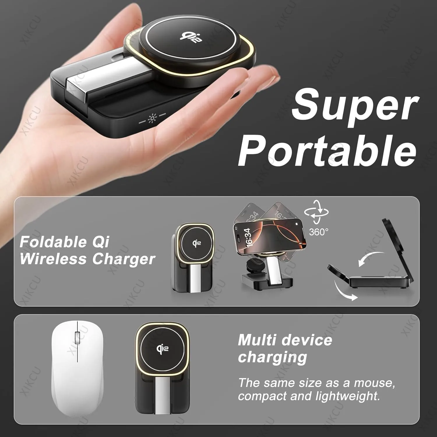 Qi2 3 in 1 Wireless Fast Charging Station Fold Phone Stand For Magsafe iPhone 17 16 Pro Max 15 14 13 12 Apple Watch AirPods Pro