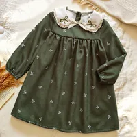 Robe d'automne pour filles de 4 à 7 ans, tenue de princesse de Style coréen, col de poupée imprimé, à la mode, décontractée, nouvelle collection 2025 1