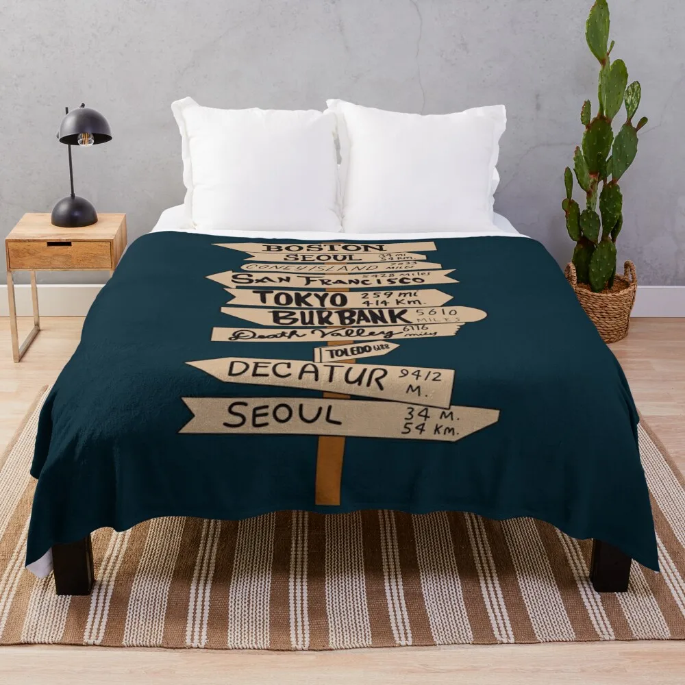 

Mash Location Signpost25 Throw Blanket sofa bed bed plaid valentine gift ideas Blankets