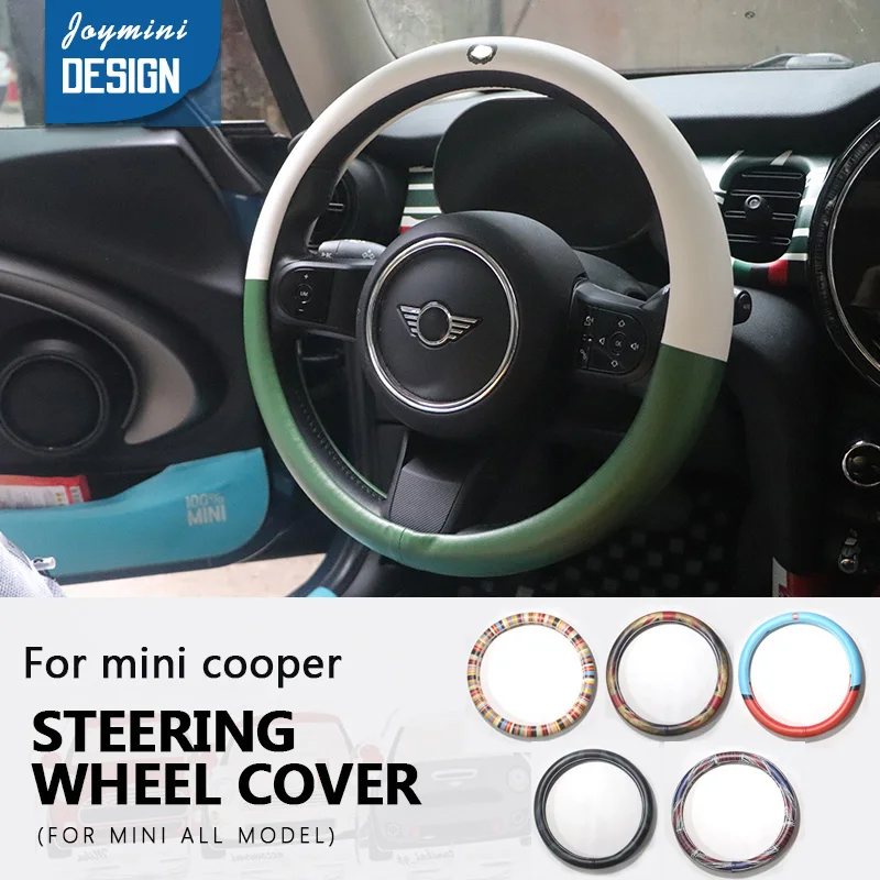 38CM Leather Car Steering Wheel Cover For MINI COOPER F56 F55 F54 F57