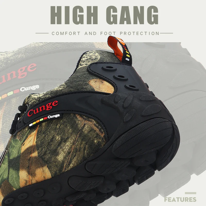 Hot Sale Mens Hiking Shoes Outdoor Sport Trail Trekking Sneakers Waterproof Men's Camouflage Sneakers Durable Hunting Boots Male