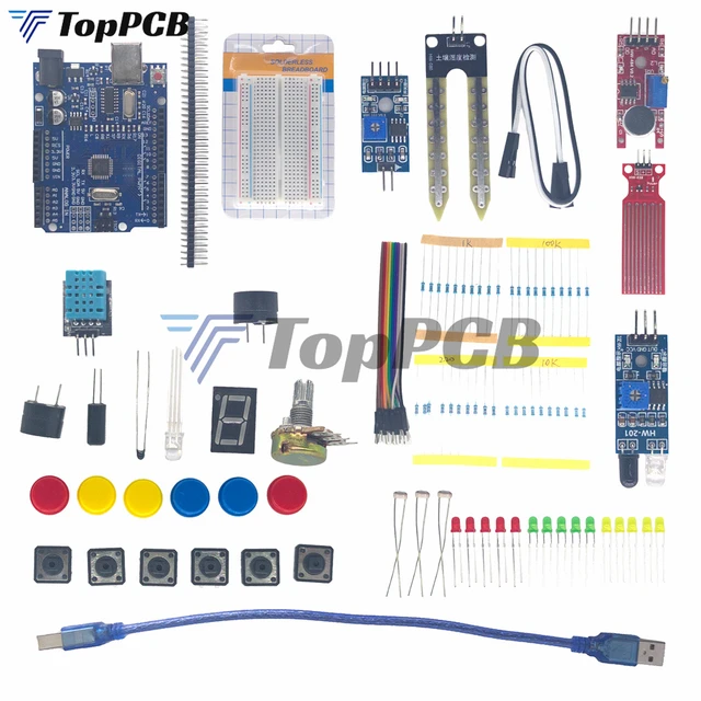 Breadboard Arduino Starter Kit  Arduino Uno Diy Starter Kit - Kit Arduino  Set R3 Diy - Aliexpress