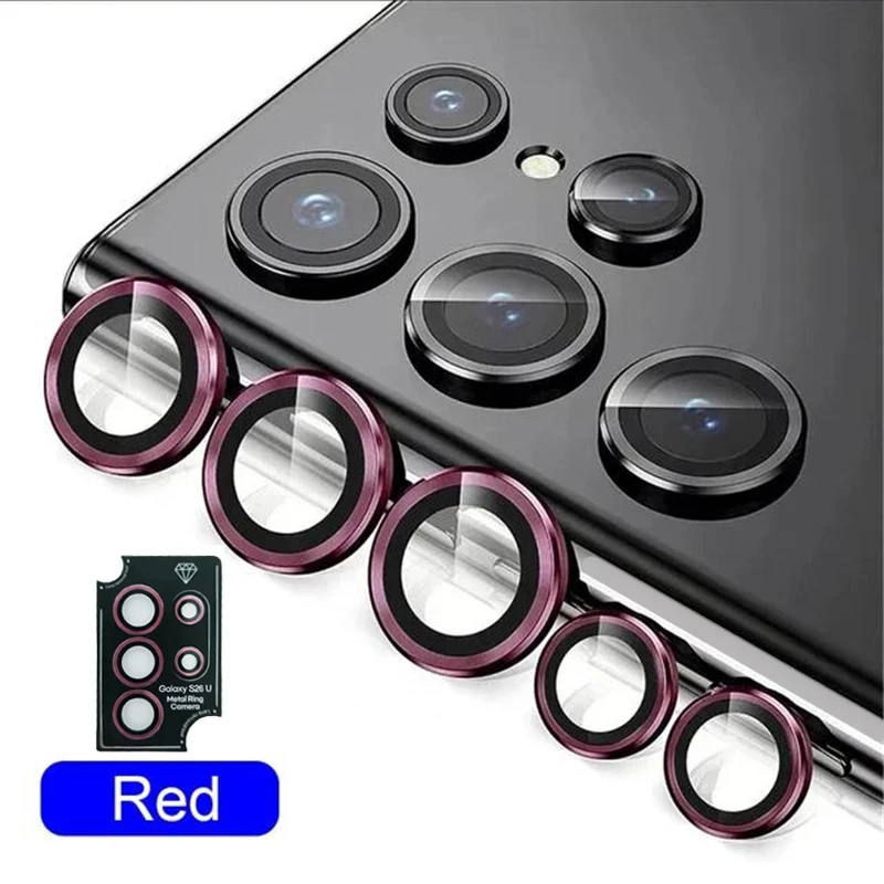 8K Camera Protector Metal Lens Ring with Tempered Glass Cover