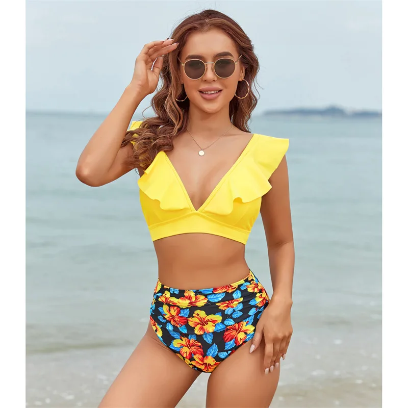 Products in Stock New High Waist Bikini Sexy Flying Swimsuit Independent Station Hot Salebikini