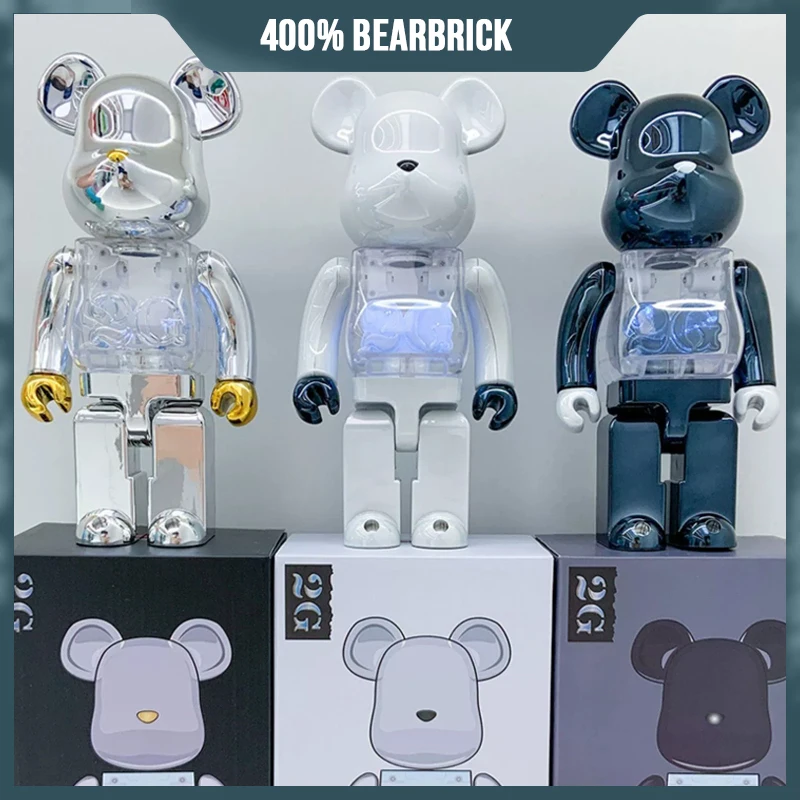 

400% Bearbrick Violent Bear Joint Rattling Ornaments Trend Living Room Desktop Building Block Bear Action Figurine Birthday Gift