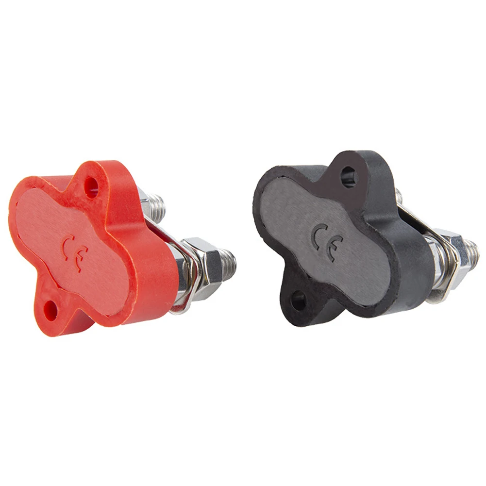 2Pcs Terminal Block Stud Junction Post Kit Single/ Dual Studs 48V Insulated Junction Post M8 for Auto Marine Car Trailer RV Boat power distribution block marine fuse block