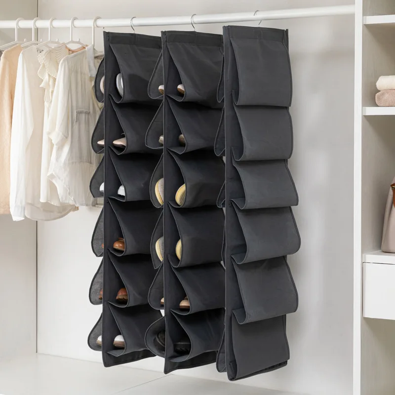 

12 grid Hanging shoe storage bag Three dimensional hanging storage bag behind the wardrobe door Multi layer hanging bag