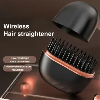 Mini pettine per lisciare i capelli Ricarica wireless Cura dei capelli multifunzionale portatile Non danneggia il pettine per lo styling dei capelli Piastra per capelli 1