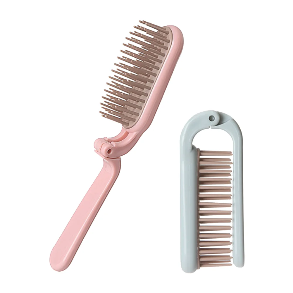 

2pcs Practical Fodable Hairdressing Combs Anti-static Hair Combs Massage Combs Useful Hair Care Accessory Curling Combs for