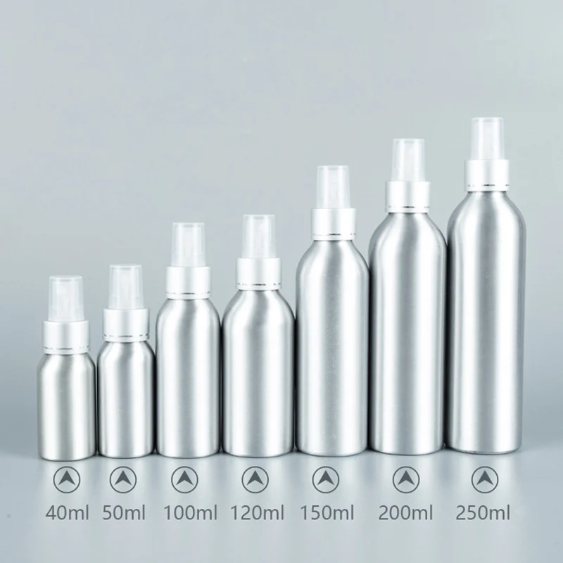 

40ml 50ml 100ml 120ml 150ml 250ml Empty Spray Aluminum Cosmetic Perfume Container With Mist Atomizer clean Household spray