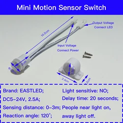Compact Infrared Motion Sensor Switch for Automatic Under - Cabinet Lighting (Mini PIR DPMF20s)