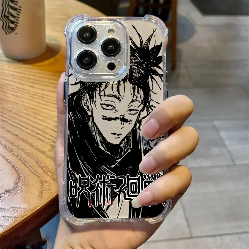 Jujutsus Chosos Kaisens Handyhülle transparent für iPhone 17 16 14 15 11 12 13 Pro Max 16E 15 Plus 17 Air Soft stoßfeste Abdeckung Anime – Detail 7