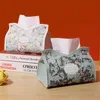 Fashion Leather Tissue Box Car Interior Pull-down Pocket Tissue Storage Box Multi-functional Paper Holder 1