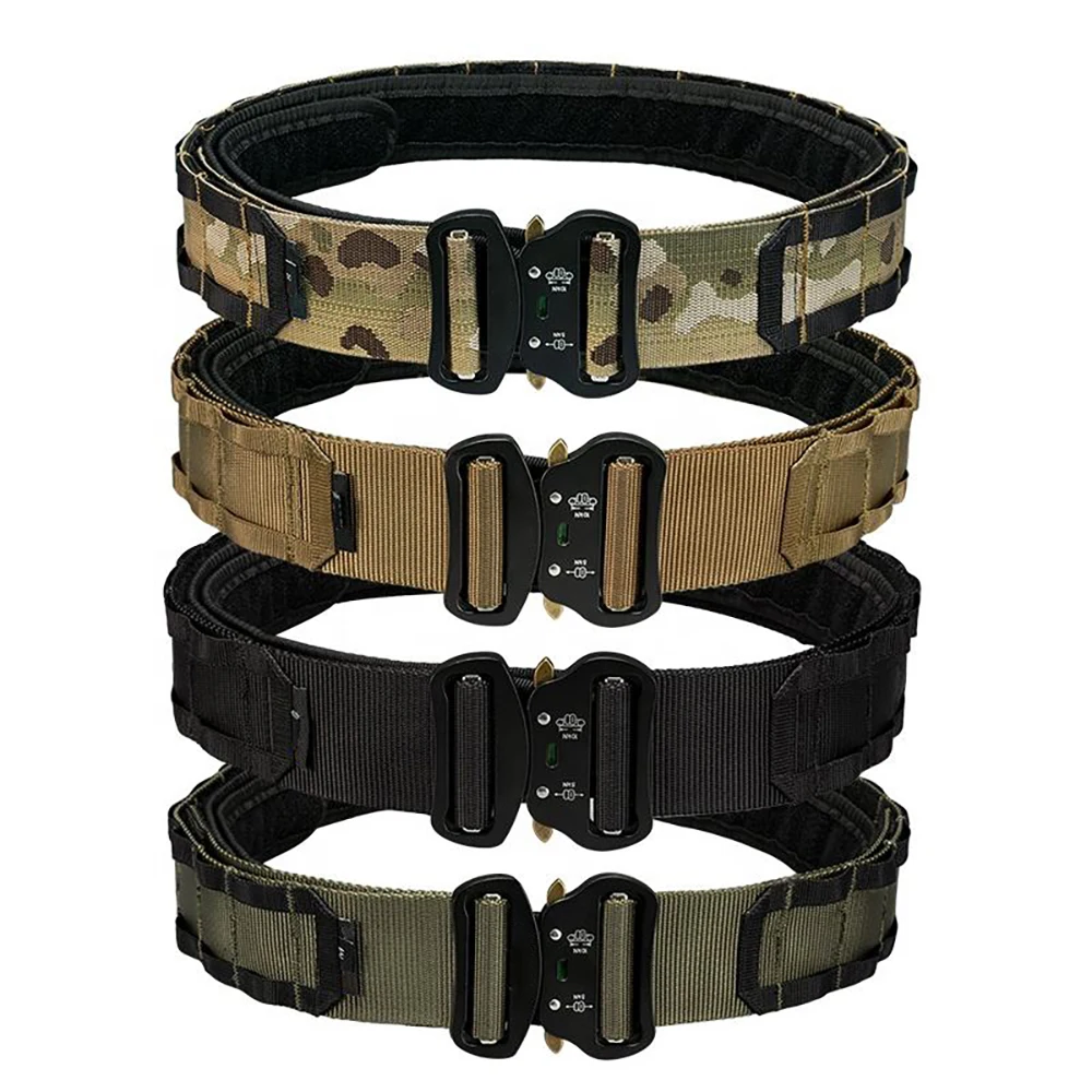 

Tactical 2 inch Combat Belt Quick Release Buckle MOLLE Military Hunting Airsoft Mens Belt Durable Outdoor Wargam