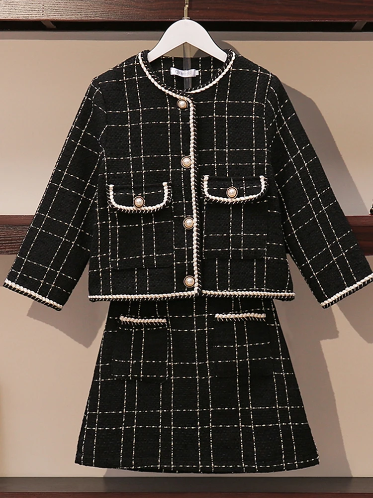 Hunting Tweed|elegant Tweed 2-piece Set For Women - Autumn