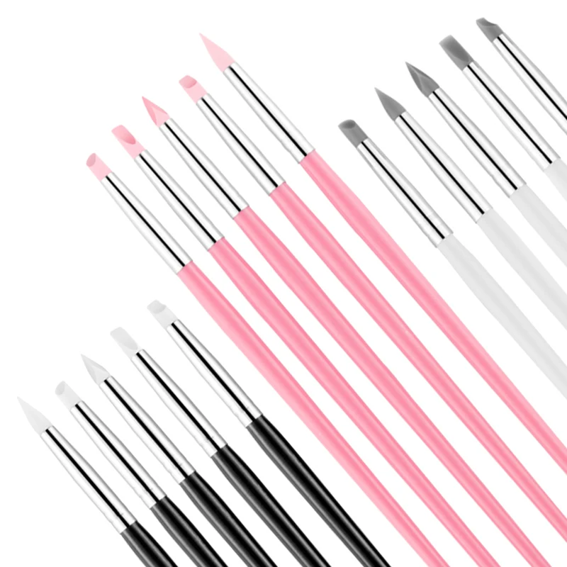 Description Picture 6 of item5Pcs Silicone Nail Art Pen Brush Carving Emboss Hollow Pottery Sculpture Brush UV Gel Shaping Clay Dotting Polish DIY Tools Set