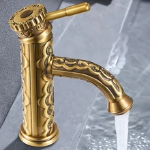 

Retro Gold Kitchen Faucet Brass Brushed Vintage Washbasin Design Sink Stand Water Faucet Bathroom Cuisine Kitchen Items YQ50LT