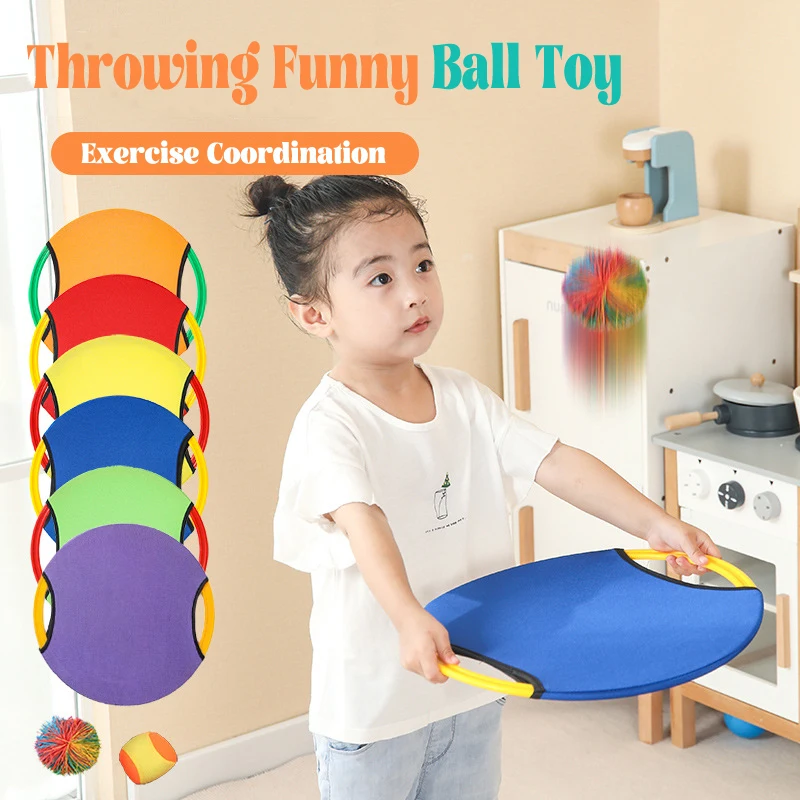 

Забавная детская игрушка для бросания, ракетка для Захвата Мяча, набор для игр на открытом воздухе, забавная игрушка-мяч, для родителей и детей, легкие интерактивные игры для спорта на открытом воздухе