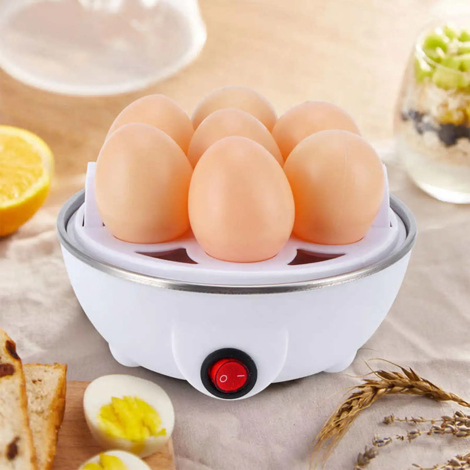 Boiled Egg Cooker Plug EU Cookware Stainless Multifunctional Egg Steamer for Cooking Breakfast 4