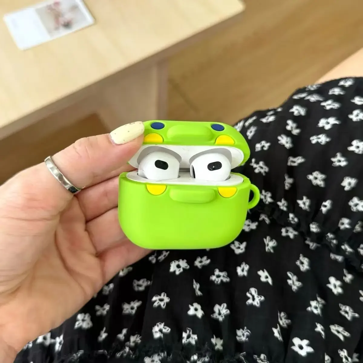 3D Cute Funny Tamagotchi Big Mouth Earphone Case Protective Sleeve Cover