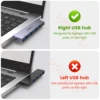 USB to 4 USB 2.0 3.0 5G HUB Multi Port OTG Expansion 4 in 1 Right Side USB Dock Station for PC Laptop Notebook Computer PC Data 3