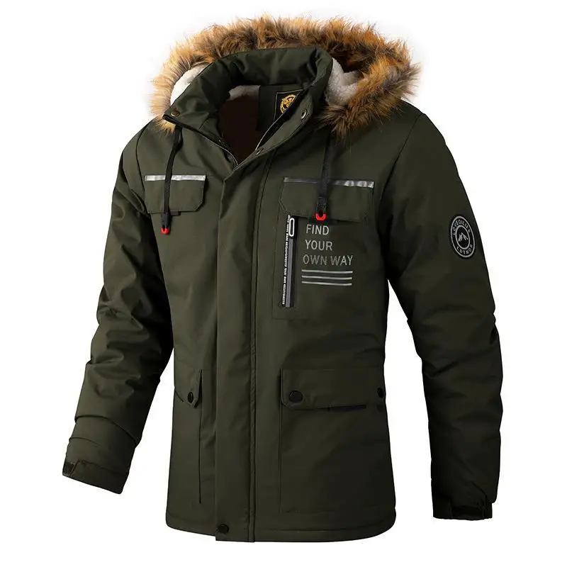Jakets for Men Winter Men's Sweater Lightweight Padded Elegant Man Coat Mens Clothing Luxury Long Parkas Thermal Coats Parka New