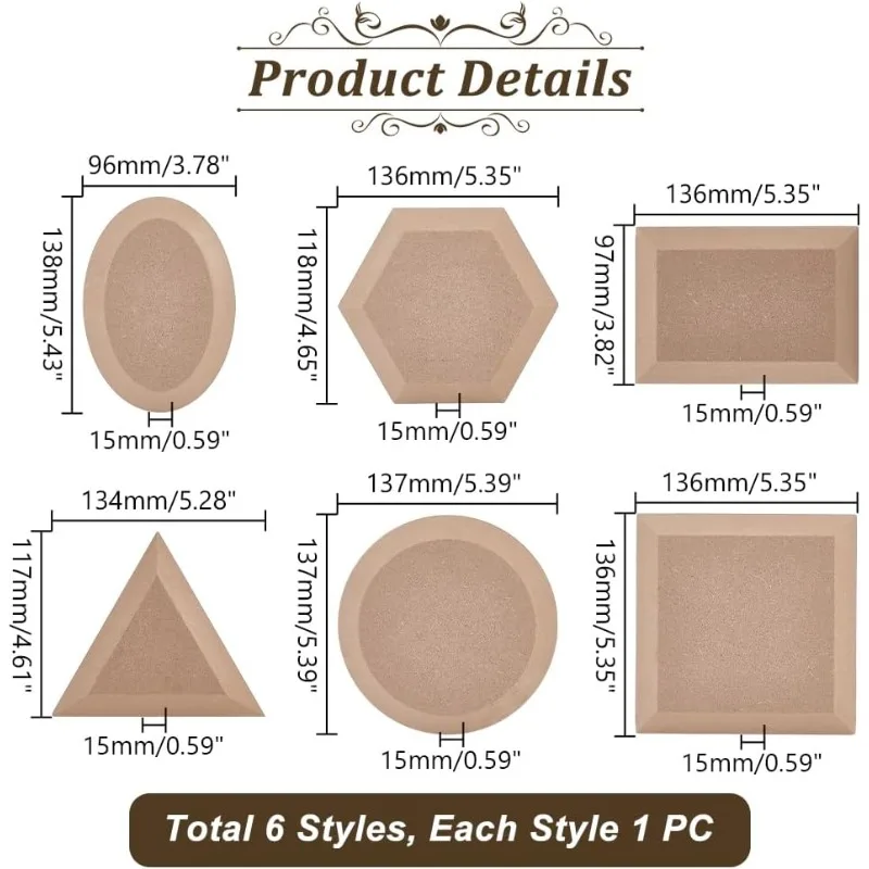 6Pcs 6 Styles Pottery Mould Pottery Tools and Supplies Ceramic Mould for Clay Hand Building Dish Plate Press for DIY Dish