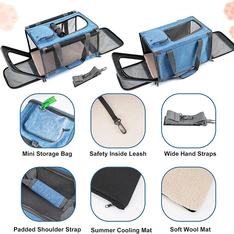 Cat carrier backpack Dog carrier bag Dog travel bag Soft side backpack Cat pet carrier Airline approved Transport Small dogs Cats