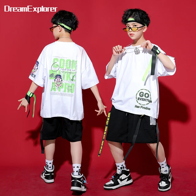 Kids Boys Girls Summer Sets Streetwear Hip Hop Short Sleeve Loose Casual  Sports Shirt Shorts Children Dance Jazz Stage Clothing - AliExpress